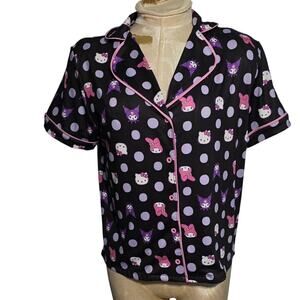 Bioworld Hello Kitty & Friends Character Heads Polka Dot Sleep Shirt PJS NWT S